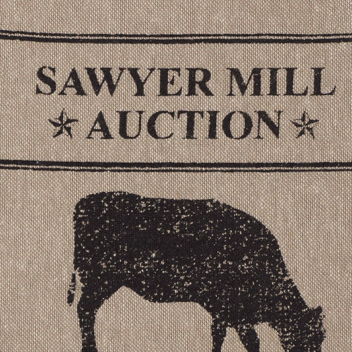 Sawyer Mill Charcoal Cow Button Loop Tea Towel Set of 2