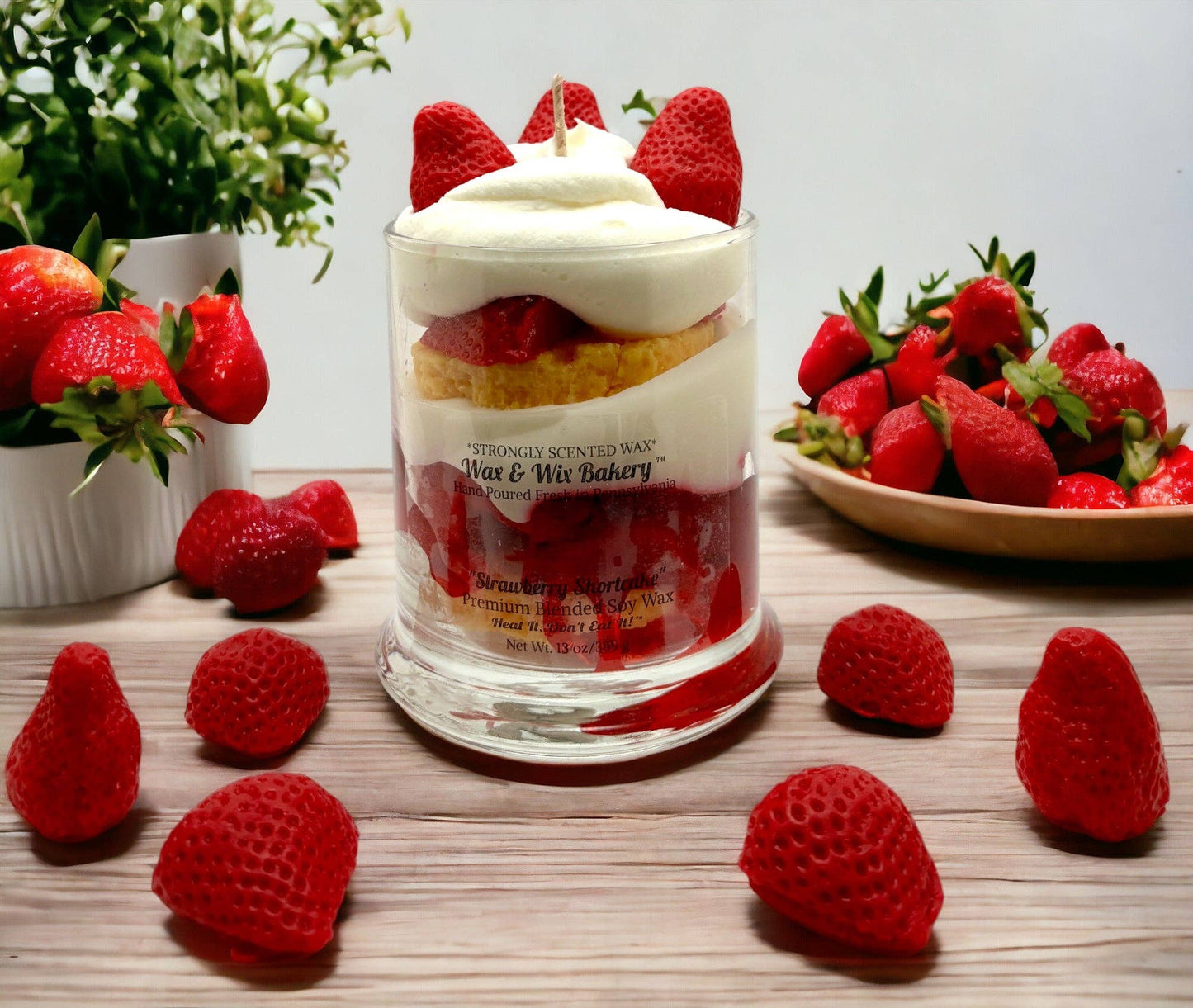 Strawberry Shortcake Candle. 13 oz. Large Dessert Candle