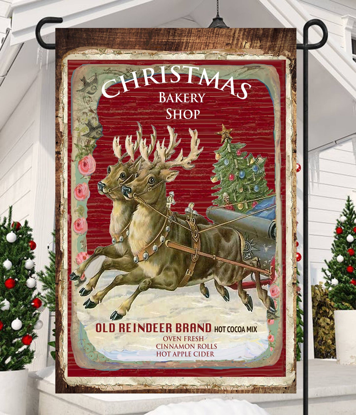 Christmas Bakery Shop Garden Flag 12x18