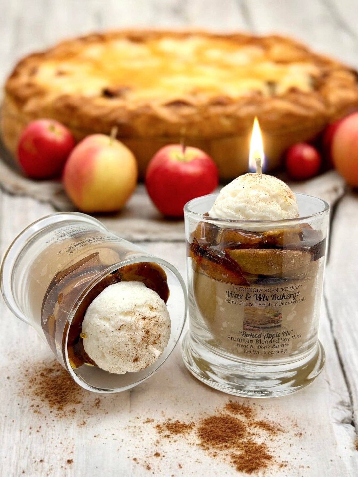 Baked Apple Pie Candle. 13 oz. Large Soy Dessert Candle