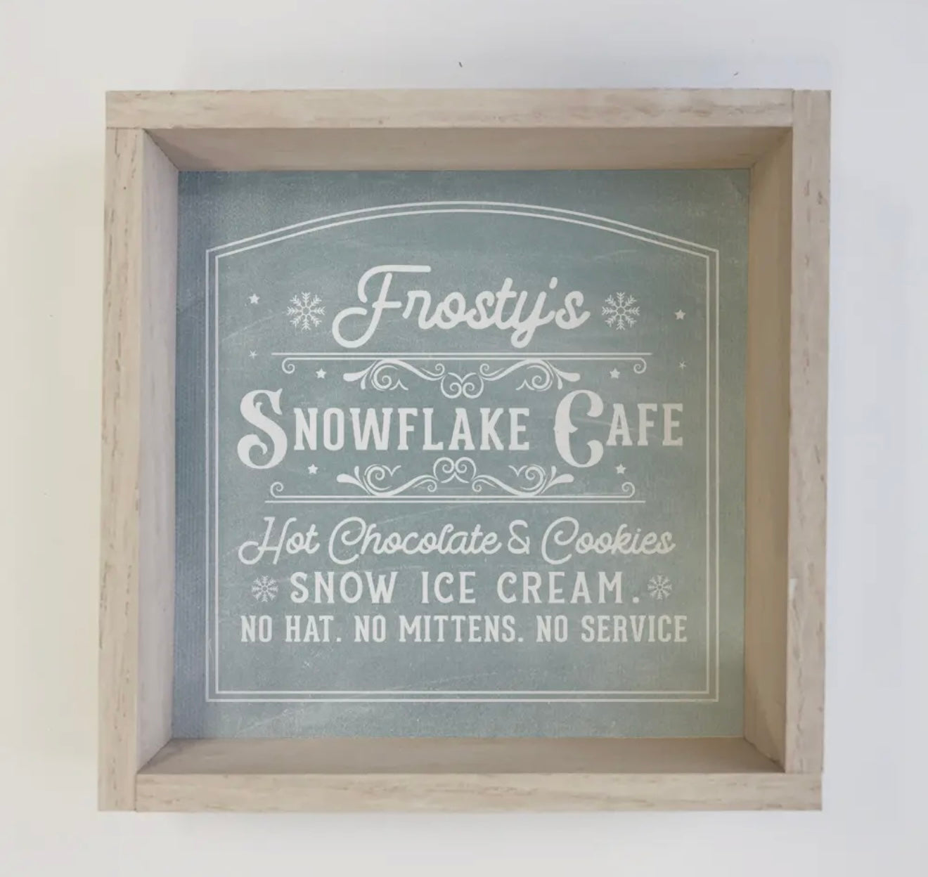 Frostys Snowflake Cafe Wood Sign