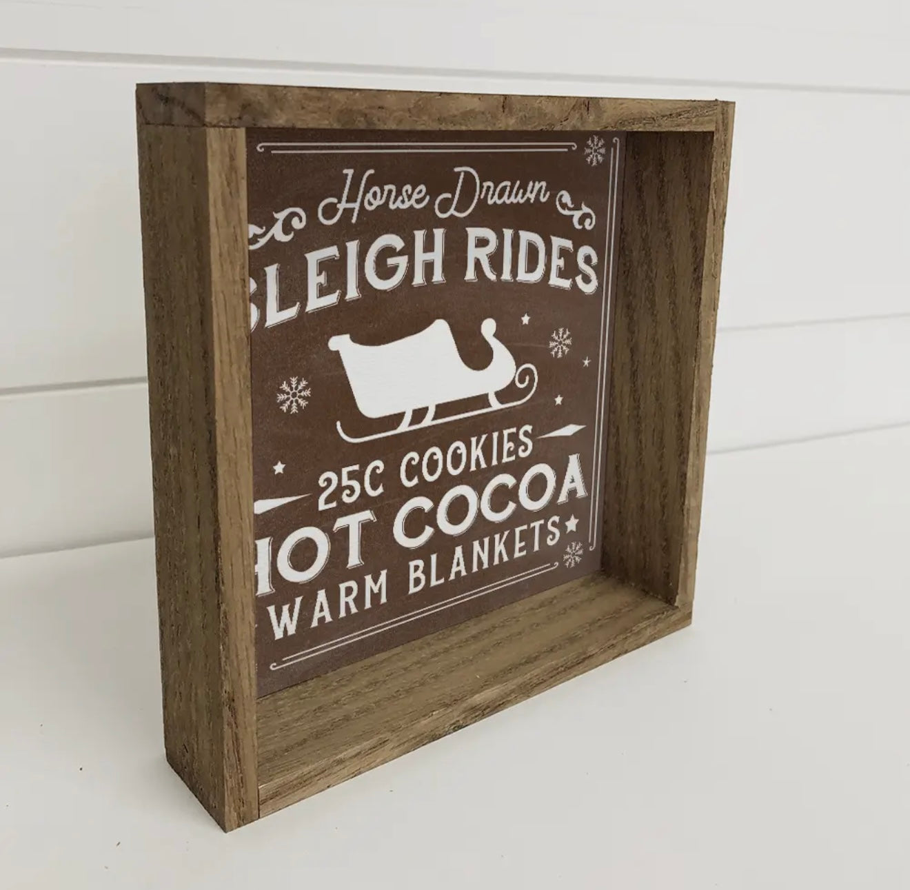 Sleigh Rides Hot Cocoa Wood Sign