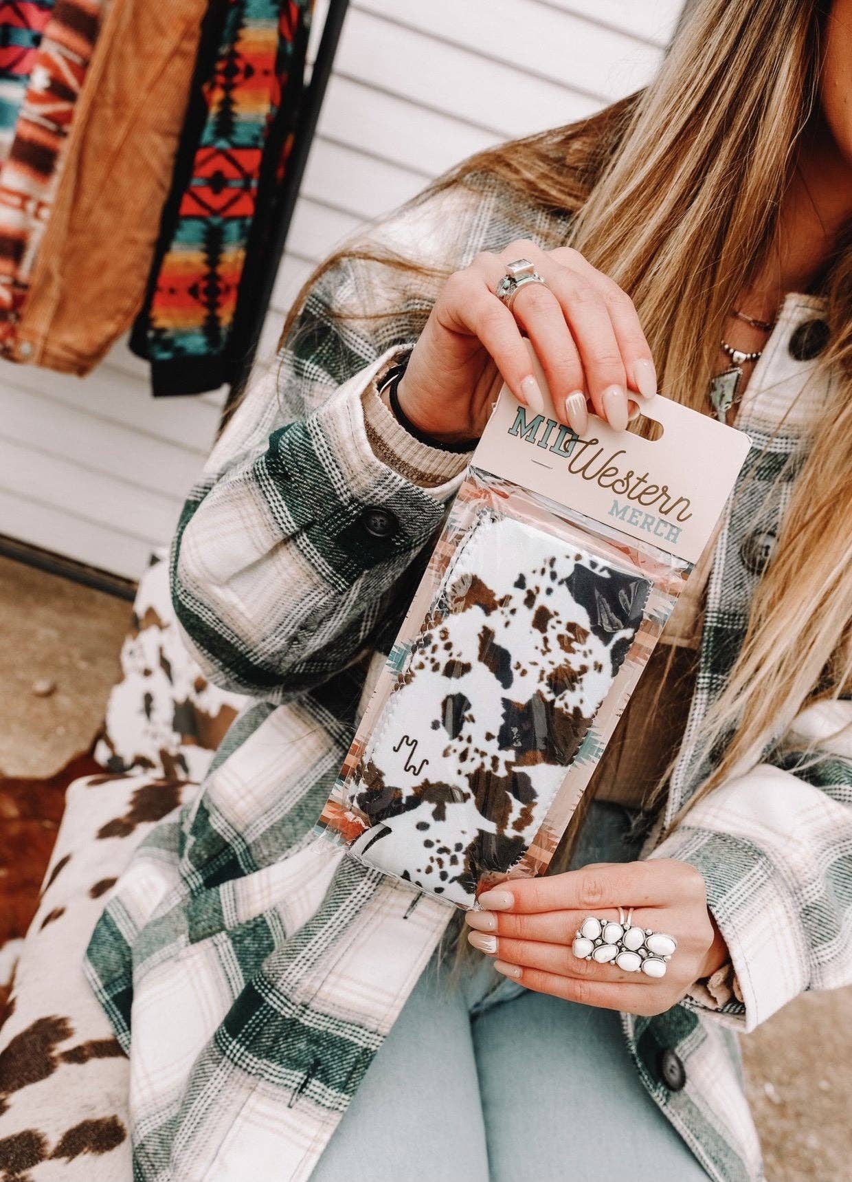 Mooving On Brown Cowhide Print Tall Coozie 2-Pack