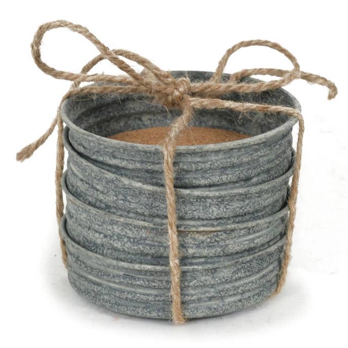 Set of Four Mason Jar Lid Coasters - Windmill