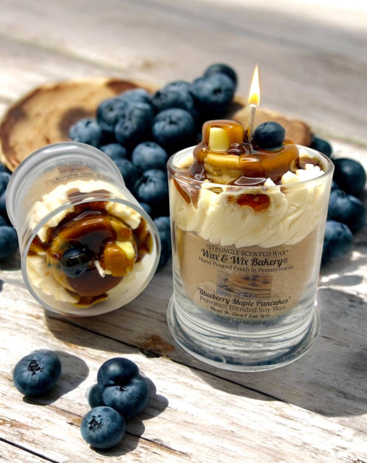 Blueberry Maple Pancakes Candle. 13 oz. Large Dessert Candle