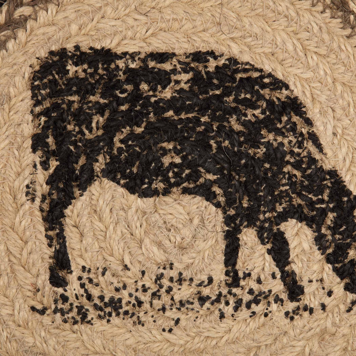 Sawyer Mill Charcoal Cow Jute Trivet 8