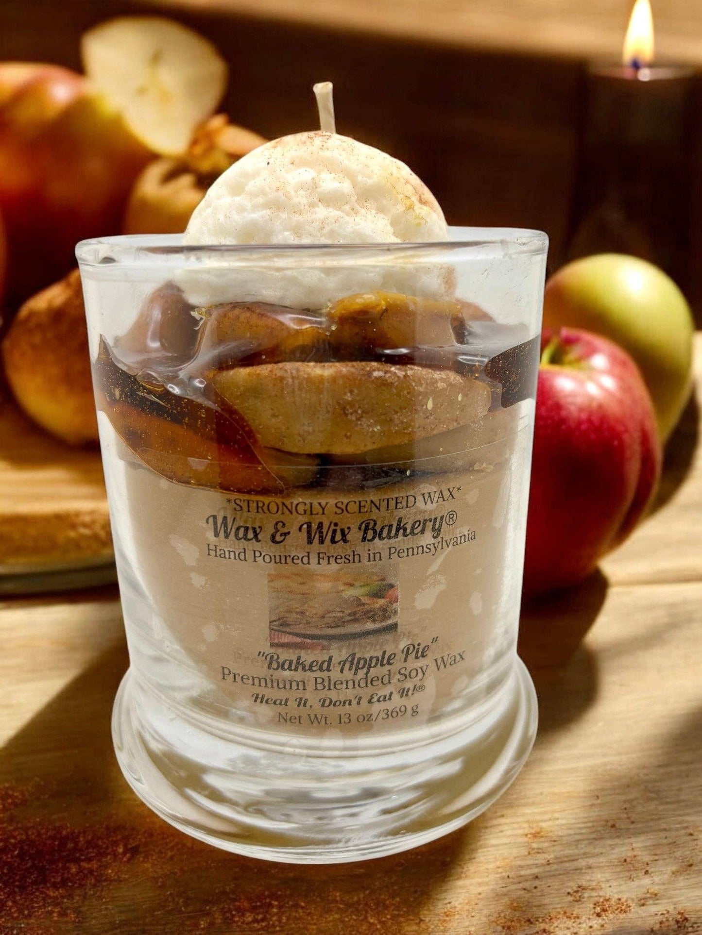 Baked Apple Pie Candle. 13 oz. Large Soy Dessert Candle