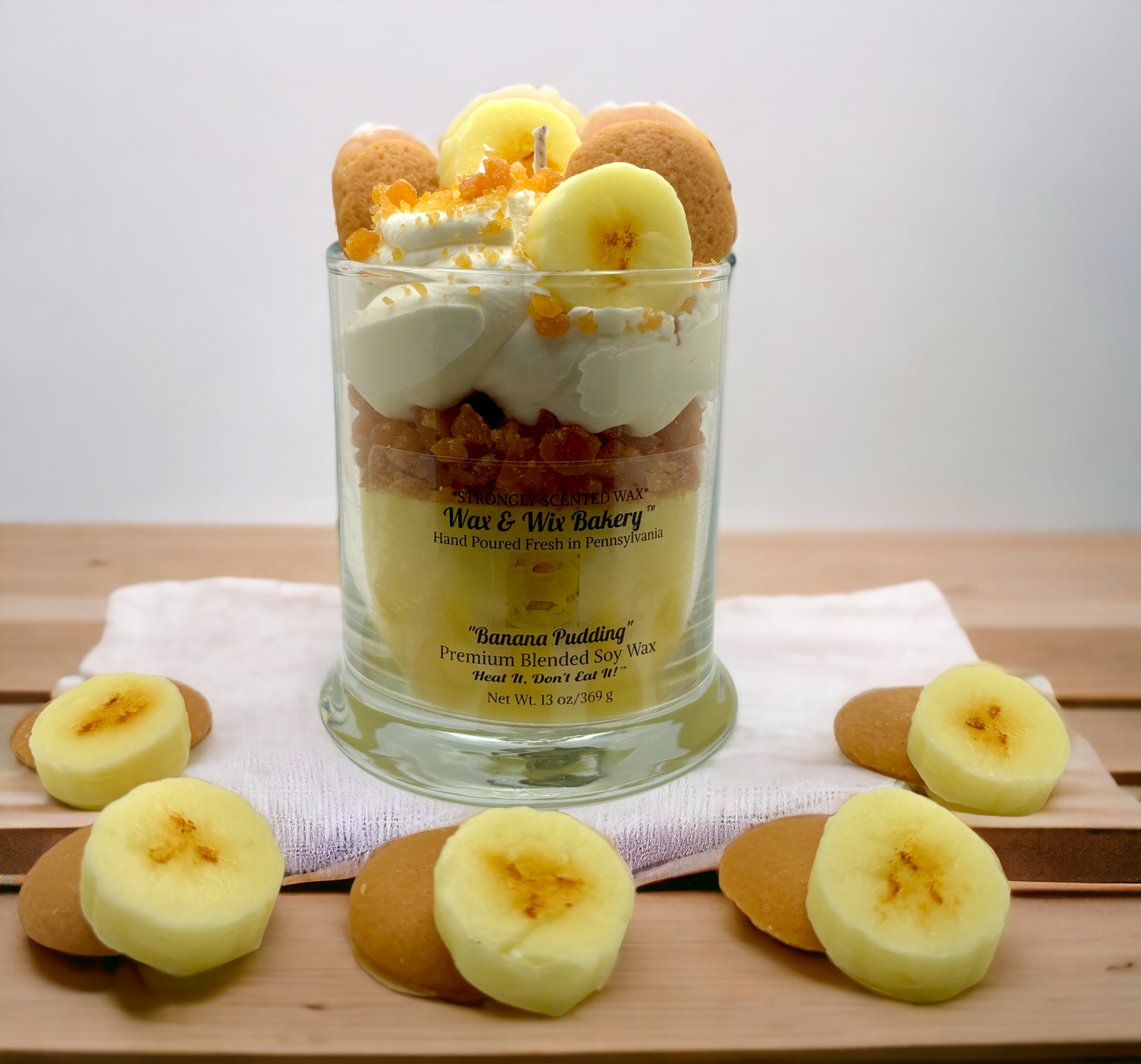 Banana Pudding Candle. 13 oz. Large Soy Dessert Candle