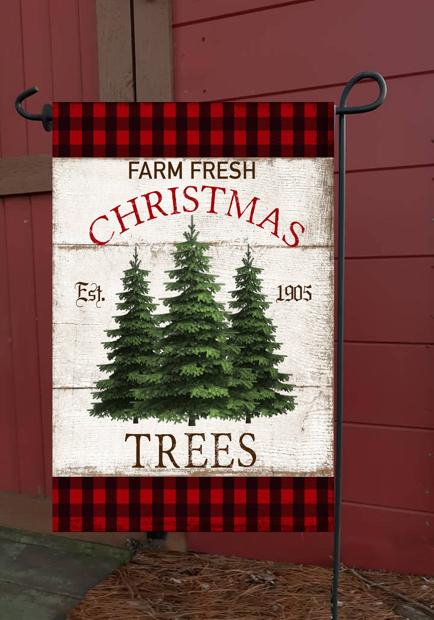 Farm Fresh Christmas Trees Garden Flag 12x18