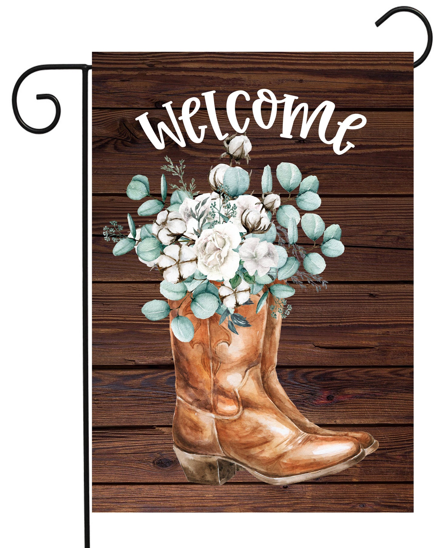 Welcome Cowboy Boots Garden Flag