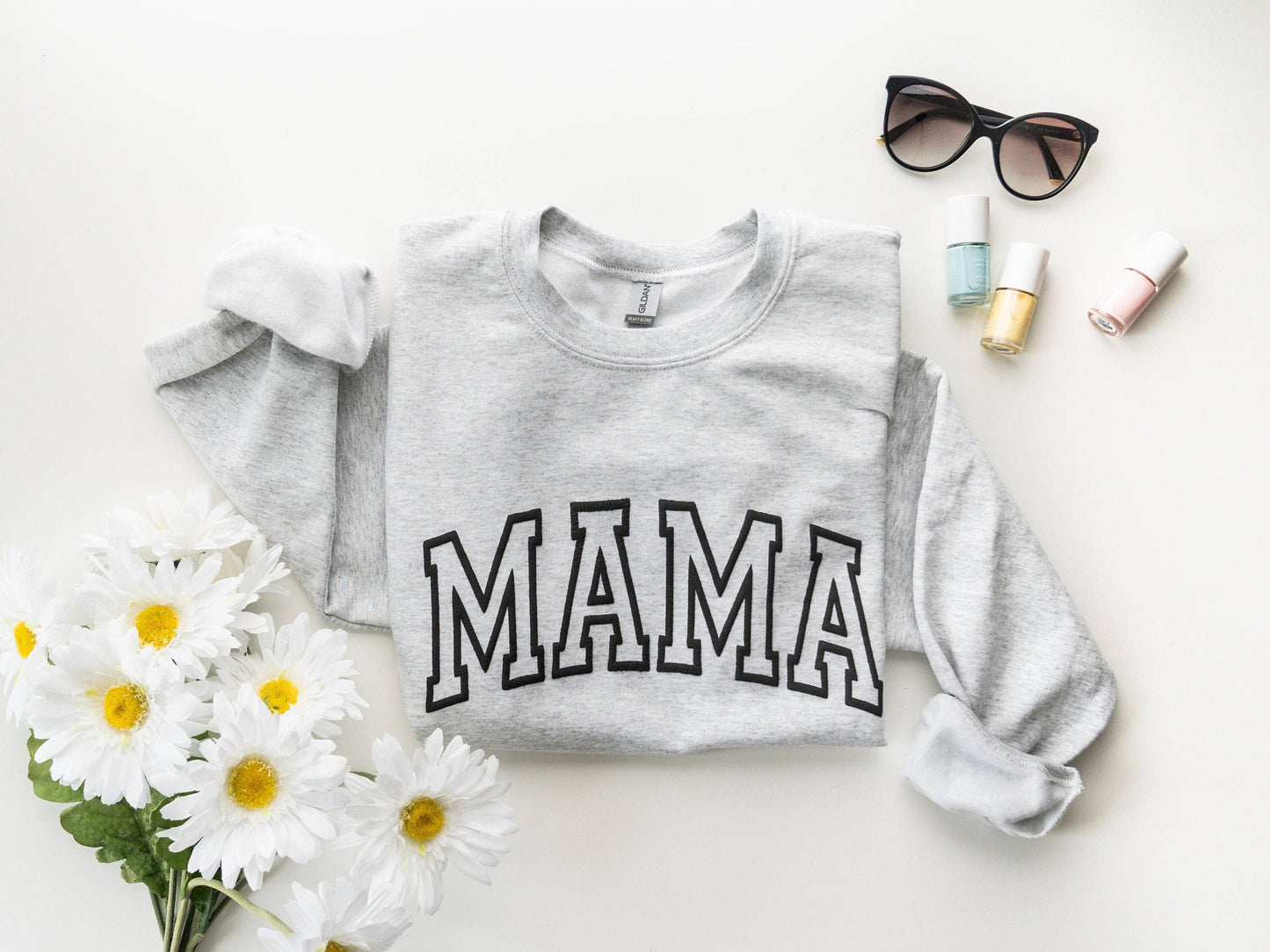 Gray Embossed Mama Sweatshirt