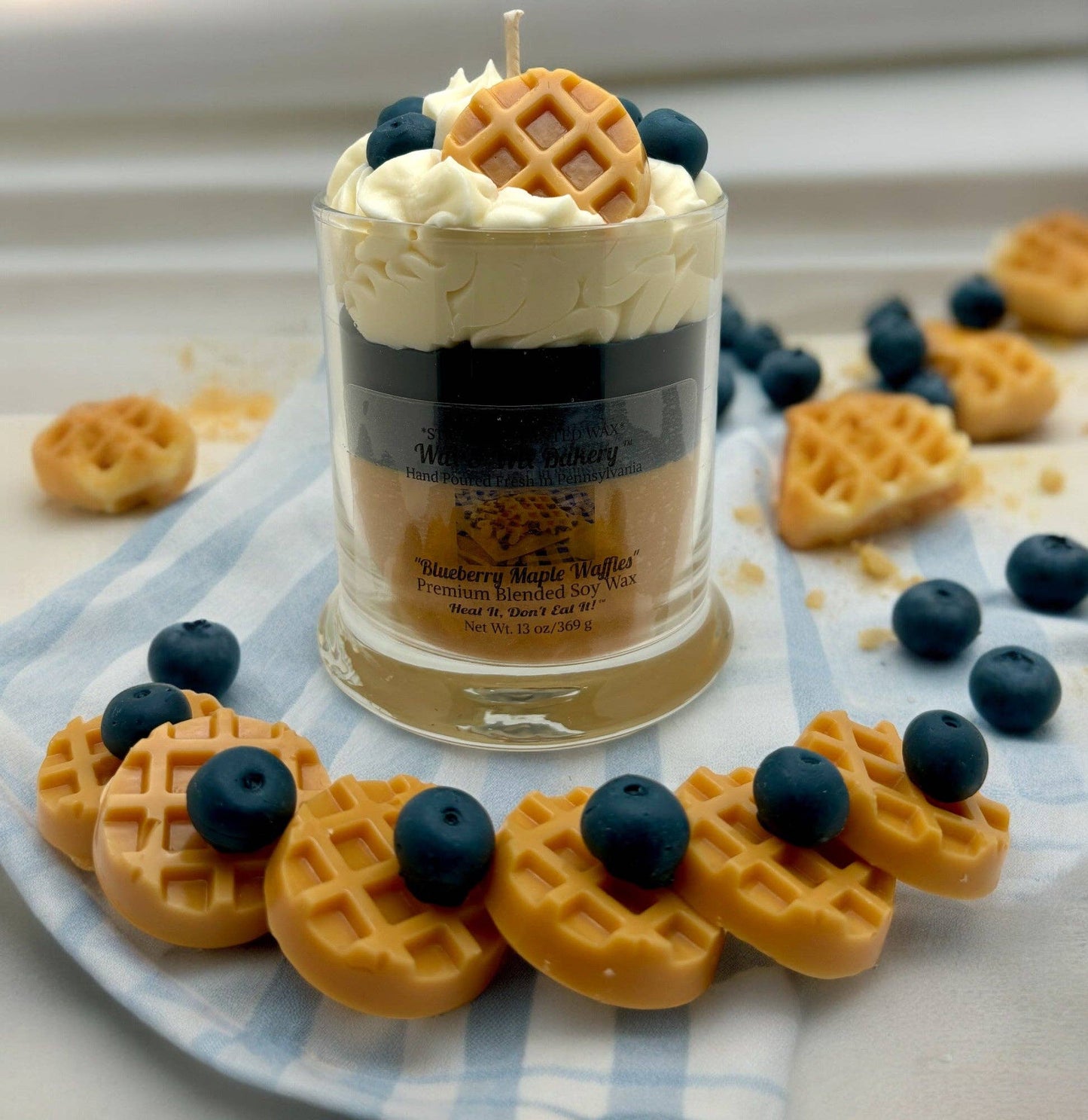 Blueberry Maple Waffle Candle. 13 oz. Large Dessert Candle