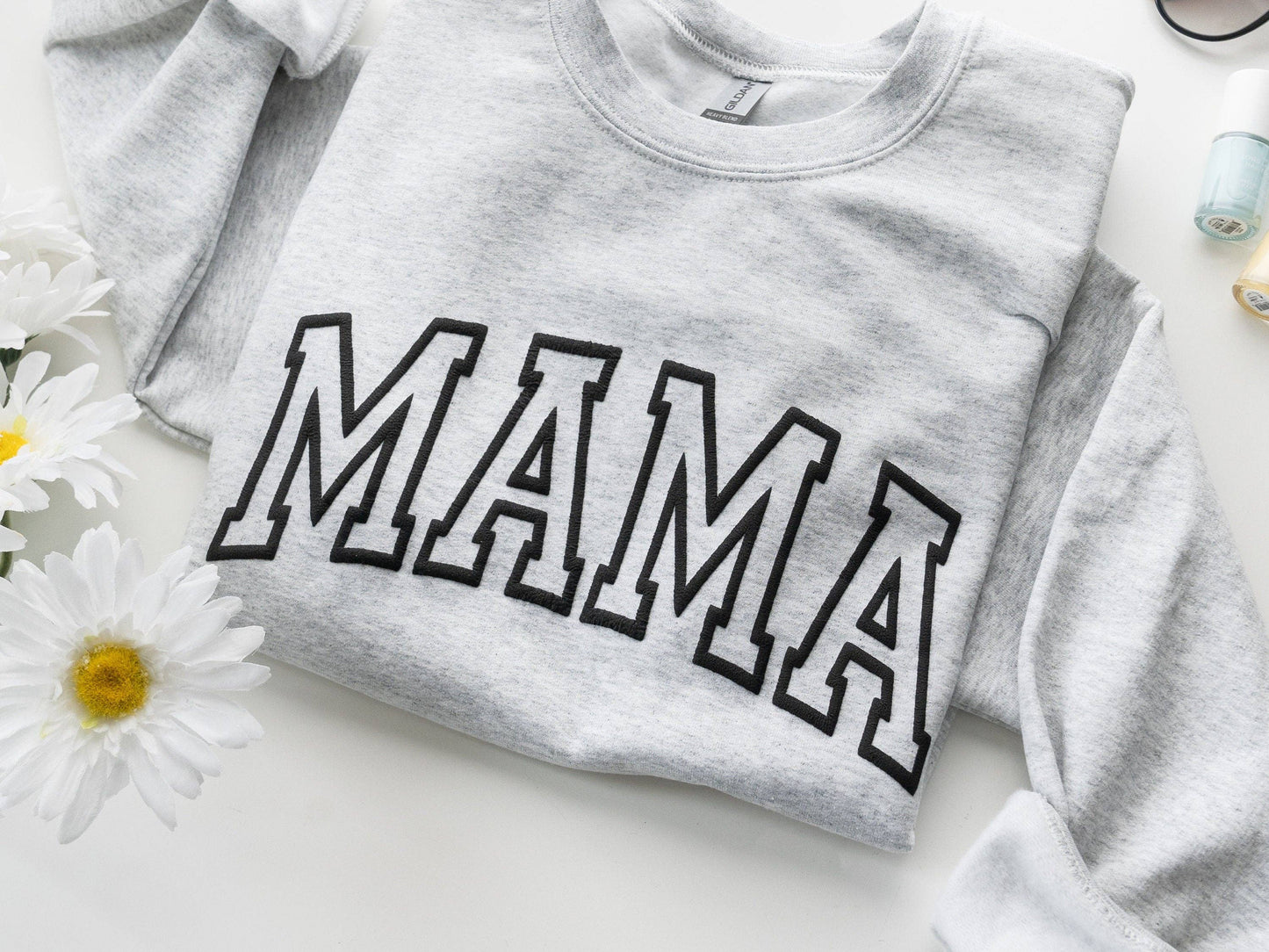 Gray Embossed Mama Sweatshirt