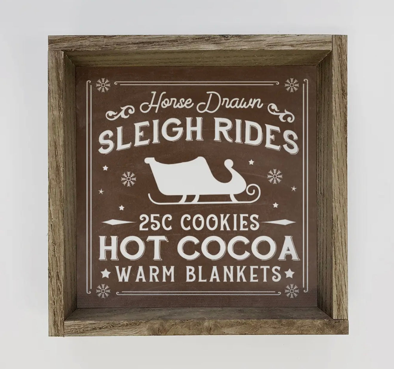 Sleigh Rides Hot Cocoa Wood Sign