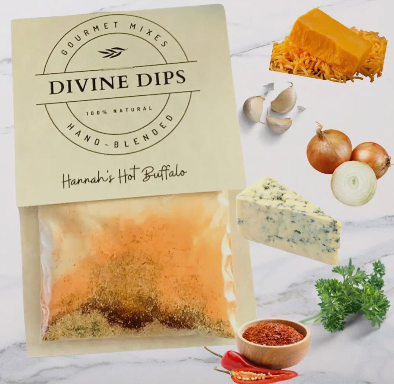 Hannah’s Hot Buffalo Seasoning Dip Mix & Cheese Ball
