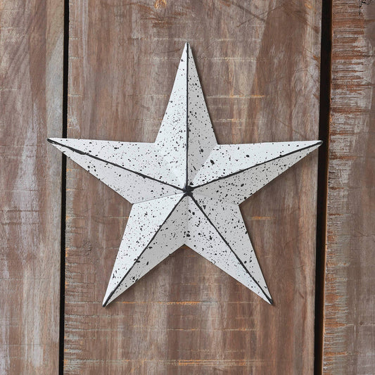 Metal Star Speckled White Distressed 8x8