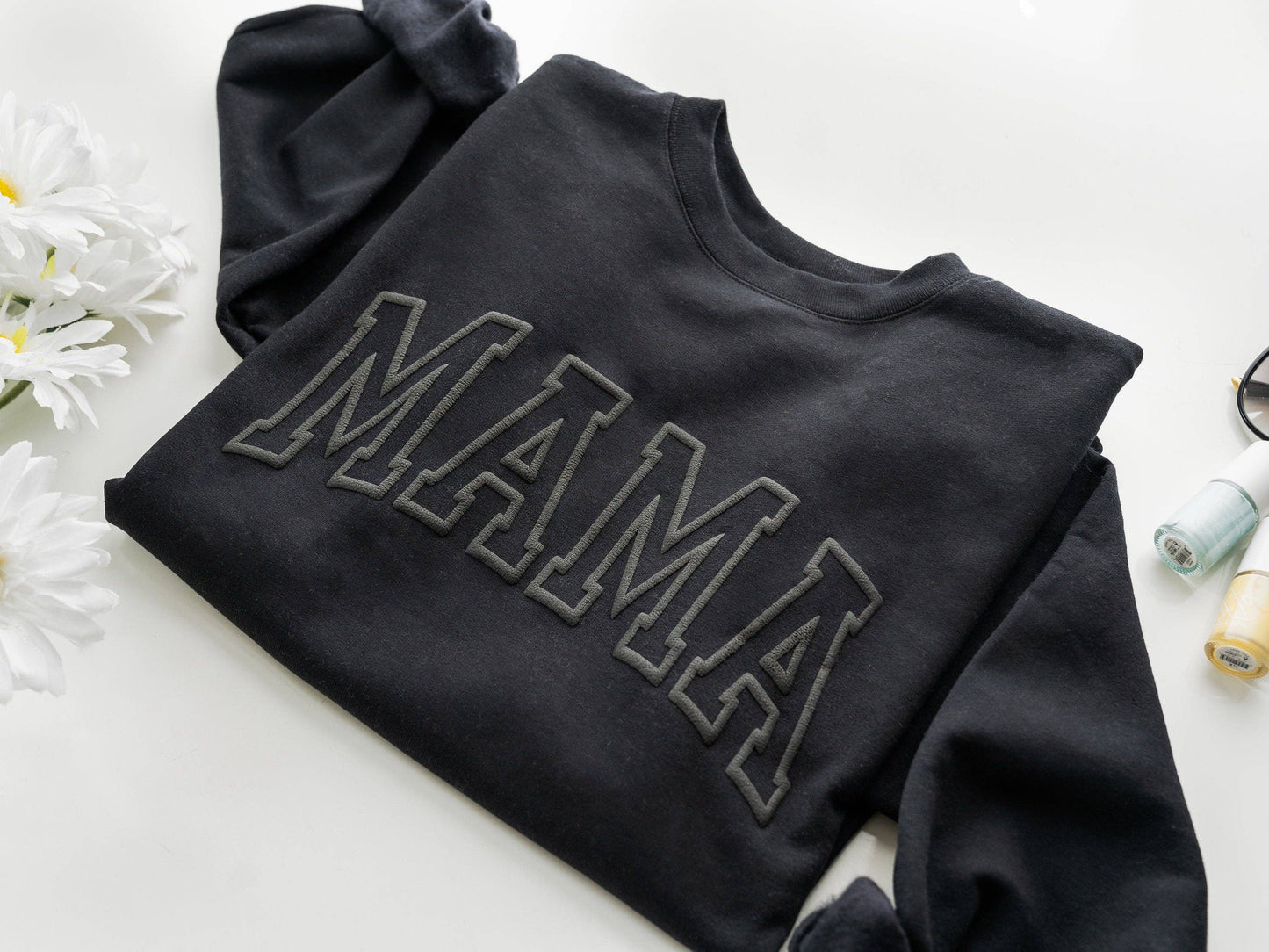 Black Embossed Mama Sweatshirt
